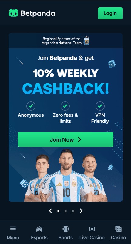 BetPanda strona główna widok mobilny